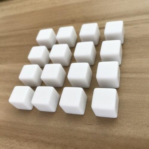 Wholesale 100 Pcs 12/16/18 mm Dice White Blank Square Corner Dice Set Can Write and Carving Children Teaching Instruments