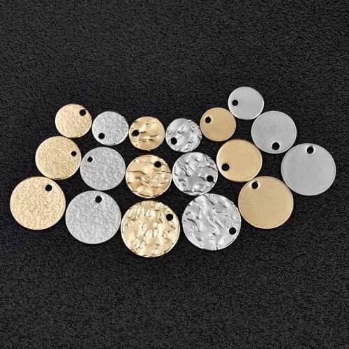 20pcs/lot Stainless Steel Pendants Embossing Charm DIY Earrings Bracelet for Jewelry Making Accessories