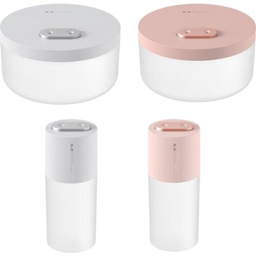 Portable Dual Outlet Humidifier Mist Maker Rechargeable Air Purification 1L Night Light for Home Office Bedroom