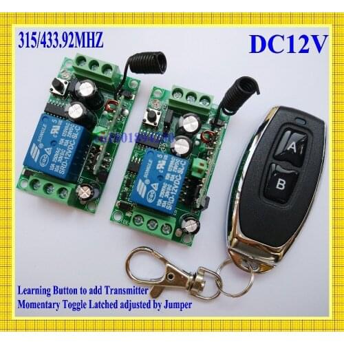RF Radio Remote Switch 12V 1CH 2 Receiver 1 Transmitter Wireless Door Access Controller Light Lamp LED Strip ON OFF Remotely