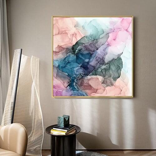 Modern Abstract Ink painting Posters Print Colorful Wall Art Canvas Painting Pictures for Living room home Decoration No Frame