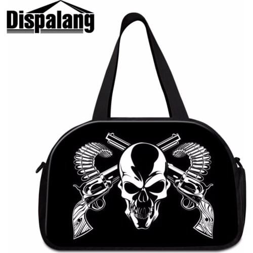 Cool workout duffle bags for men Skull medium sized shoulder luggage bags for women boys sporty bag best duffle bag for Teenager
