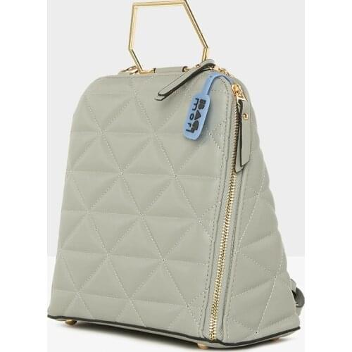 Womens Triangle Embroidered Strap And Backpack Midi Size Trendy Street Party Chic Style Fashion