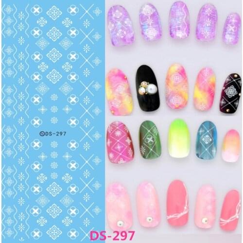 1 Pc Lovely Pink Heart Pattern Cartoon Series Water Nail Stickers Different Styles DS295-297 Nail Art Stickers