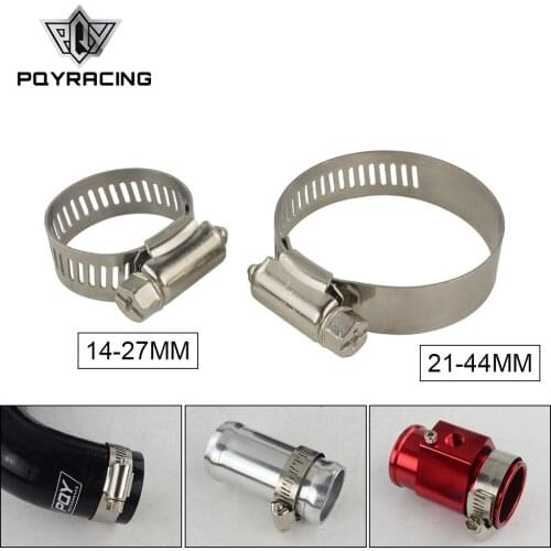 10PC 14-27MM/21-44MM Unversal Exhaust Turbo Adjustable Hose Clamp 201 Stainless Steel Turbo Exhaust Intercooler Silicone Coupler