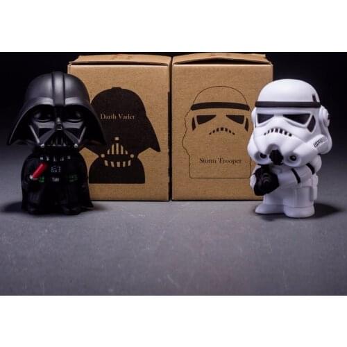 10cm 2pcs/lot Cute Style Star War Darth Vader & STORM TROOPER Kawaii Movie Action Figure Model Toys