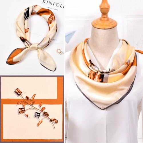 12 Momme Hangzhou Pure Silk Square Scarf Bag Bandana 65*65cm 100% Real Silk Neckerchief Wraps for Ladies Printed Silk Neck Scarf