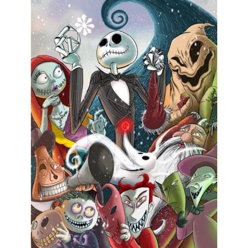 5D DIY Diamond Painting Kits Nightmare Before Christmas Mosaic Picture Halloween Full Round With AB Drill Diamond Embroidery Ar