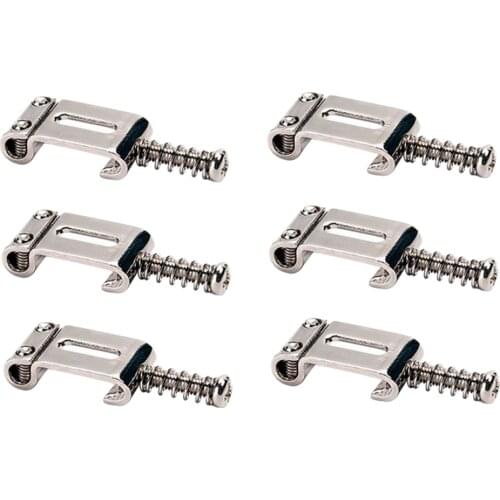 6x Metal Silver Tremolo Bridge Saddle Set for ST Electric Guitar Parts