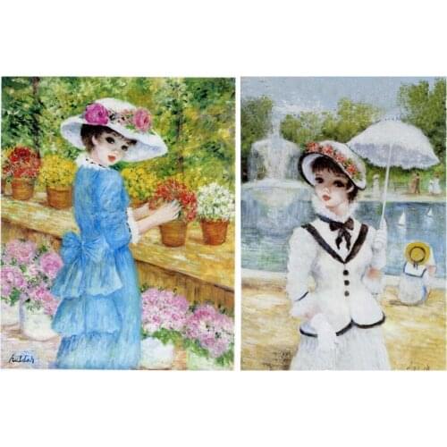 Free shipping impressionist painting girl portrait flower landscape canvas prints oil painting on canvas wall art decoration