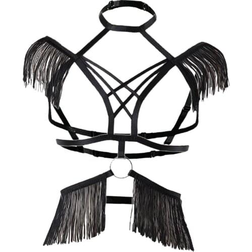 Harness Cage Bra Body Chest Strap Punk Bustier Lingerie Crop Tops Rave Party