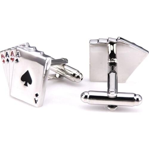 C-MAN Luxury Card shirt cufflink for mens Brand cuff buttons cuff links High Quality Silvery abotoaduras Jewelry