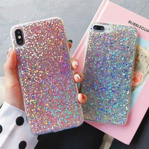 Bling Shining Sequins Crystal Phone Case for IPhone 12 11 Pro X XR XS Max All-inclusive Soft Cover for IPhone 7 8 Plus Mini