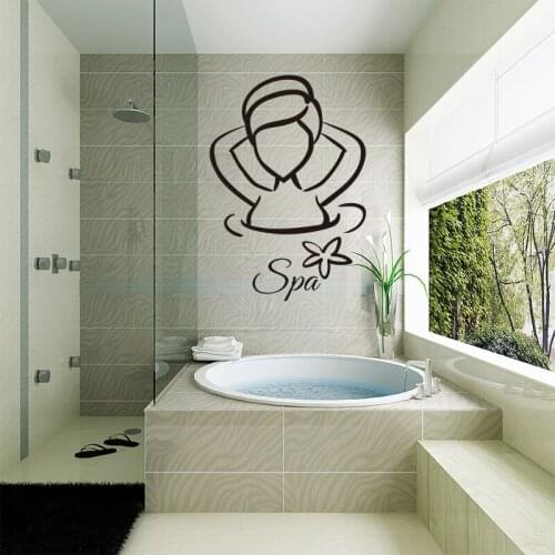 Ladies Spa Waterproof Vinyl Wall Sticker Poster Mural Bathroom Tile Home Decor Original Fashion Simple Decorative Painting GG-52