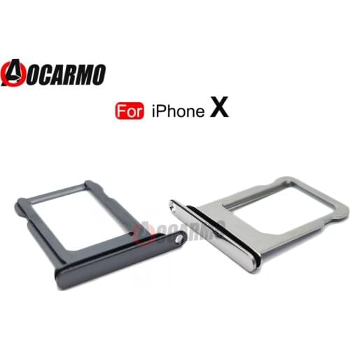 Aocarmo Sim Tray Holder For iPhone X SIM Card Tray Slot Holder Adapter Socket Replacement Parts