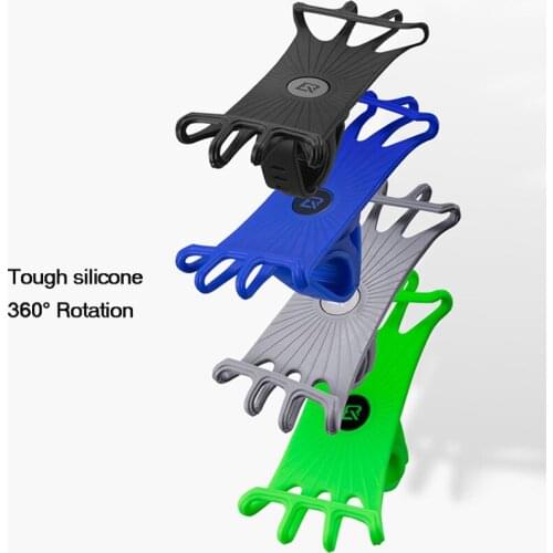 ROCKBROSMotorcycle Mount Support Handlebar Bike Phone Holder Bicycle Elastic Silicone Phone Stand Adjustable For Most Phone