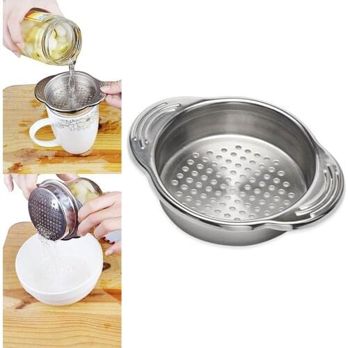 Stainless Steel Drainer Can Water Filter Ear Canned Kichen Tool Colander Can Colander Drain Liquid From Canned Food Can Strainer