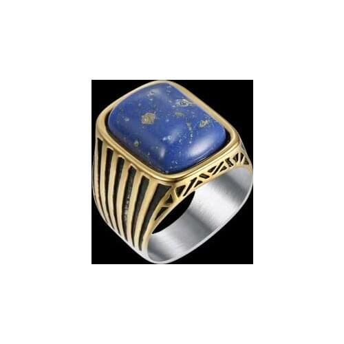 Gothic Style Men Hiphop Ring 316L Stainless Steel Stone Anillo Rock Fashion Male Jewelry Wedding Rings Accessories Wholesale