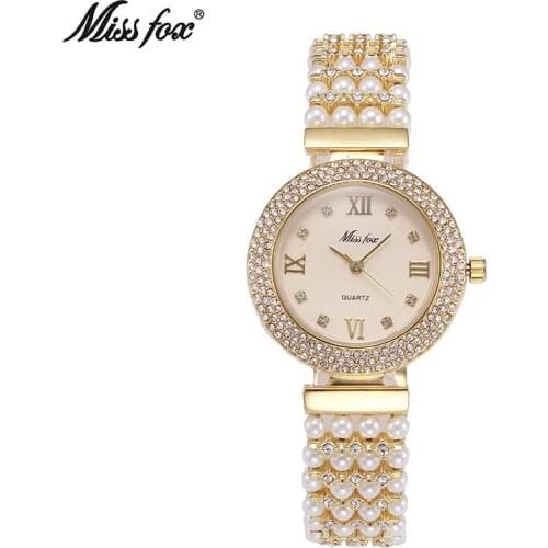 Famous Brand Nature Pearl Watches Women Steel Waterproof Resistant Gold Quartz Diamond Women Watch mujer reloje Relogio Feminino