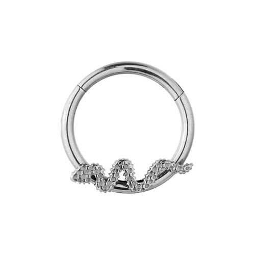 50pcs/lot Surgical Steel Snake Hinged Segment Ring Nose Clicker Ear Helix Cartilage Nose Hoop Septum Rings 16GX8/10MM New