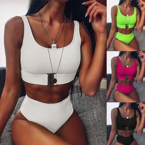 Two Piece Bandage Swimsuit Plus Size Swim Set Swimming Suit for Women High Waisted Bathing Suits Girls Plus Size Swimwear 2021