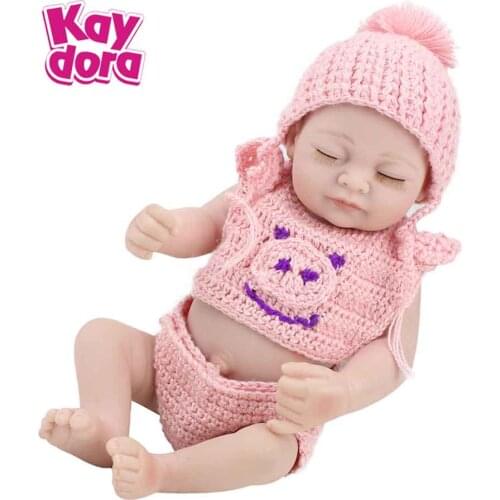 KAYDORA 25cm Reborn Doll Bathed Full Body Vinyl Reborn Dolls Sleeping Kids Toys For Girls 1 Years Baby Shower Playmates
