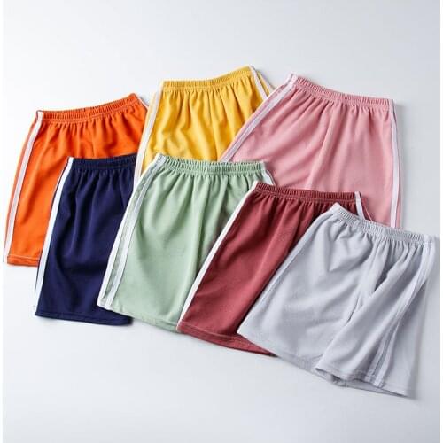 Summer Knee-length Pants for Children Soild Kids Clothing Side-stripe Girls Casual Candy Shorts Comfortable Boys Sports Pants