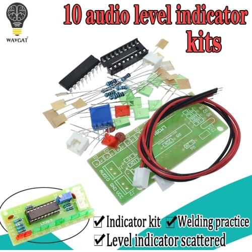 LM3915 DC 9V-12V 10 LED Sound Audio Spectrum Analyzer Level Indicator Kit DIY Electoronics Soldering Practice Set laboratory