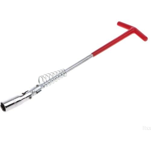 16mm/0.6" Magnetic Spark Plug Removal Tool T-Bar T-Handle Flexible Spanner Socket Wrench Auto Repair Hardware Tools