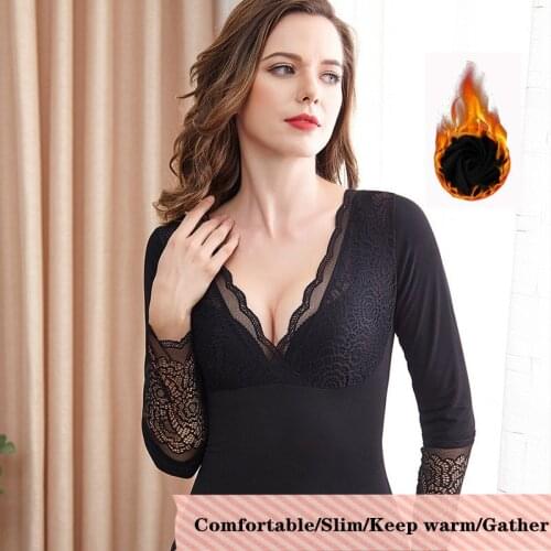 Soft Women Winter Thermal Underwear Long Sleeve Velvet Thermal Clothing For Women Winter Underwear Plus Size Blouse Warm Shirt