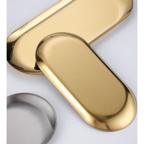 Nordic Style Dining Plate Dessert Plate Nut Fruit Cake Tray Snack Kitchen Plate Western Steak Kitchen Plate Stainless Steel