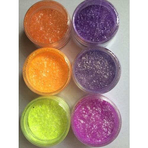 Very beautiful orange yellow purple color pigment powder sample set 6 colors