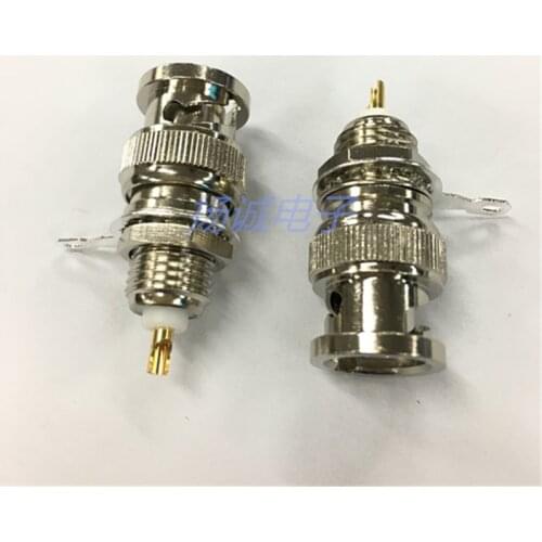Q9 Head Pure Copper BNC-JY Male Head Nut Gasket Panel Fixed Installation Welding Wire BNC Socket Radio Frequency Head