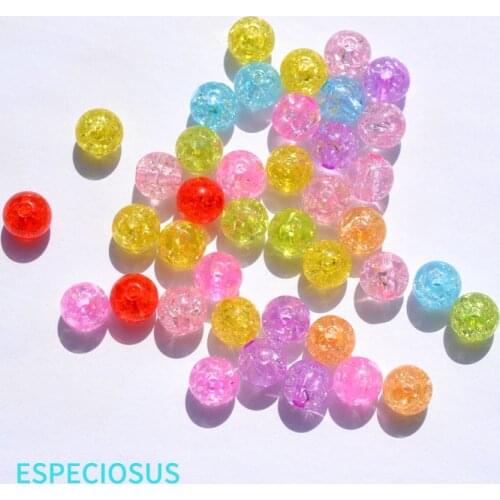 DIY Jewelry Accessory Transparent Sequin Acrylic Beads 8MM Round Shape Mix Color Shivering Spacer Necklace Making Departments