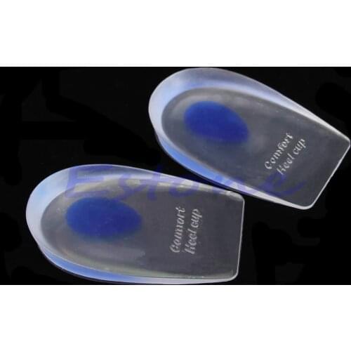 2016 Heel Pain Spur Silicone Gel Shoes Pads Cushion Heel Cup Insoles Massager Inserts
