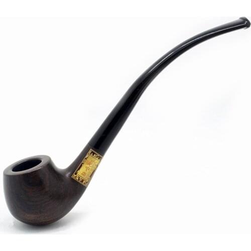 Ebony Wood Pipe Smoking Bent Type Pipes Accessories Carving Pipe Smoke Tobacco Cigarette Oil Filter Acrylic Holder Pipes