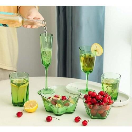 Creative Apple Green Color Red Wine Glass Champagne Glass Glass Fresh Salad Bowl Fruit Bowl Juice Cup
