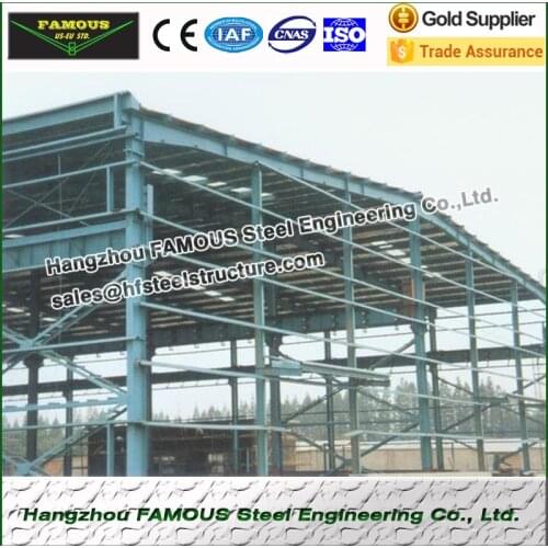 High rise wide span prefab steel building with economic scheme