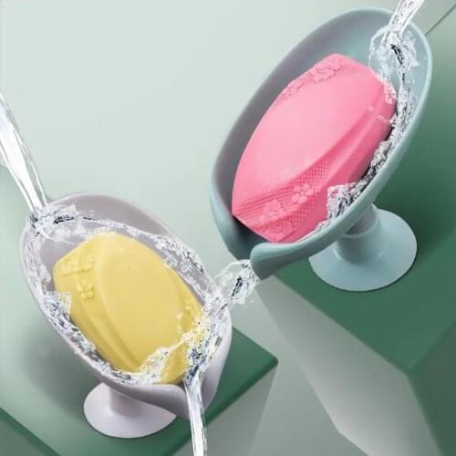 Leaf-Shaped Soap Box Drain Rack 45 Degree Inclined Surface Soap Dish Holder Restroom Bathroom Accessories