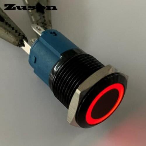 Zusen 16mm Ring illuminated Latching push button(ZS16F-11ZE/R/12V/A