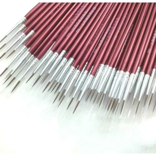 10Pcs/Set Professional Hair Paint Brushes Detail 7 Miniature Acrylic Watercolor Painting Supplies Random Color