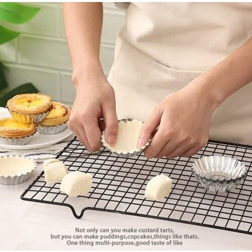 12 pcs Reusable Egg Tart Molds Stainless Steel Baking Pan For Cup Cake Thickened Muffin Cookie Pudding Mould Mini Tartlets Form