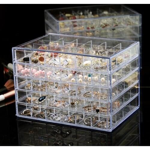 120 Grids Transparent Nail Art Decoration Storage Box Rhinestones Beads Accessories Display Container Case Manicure Tool