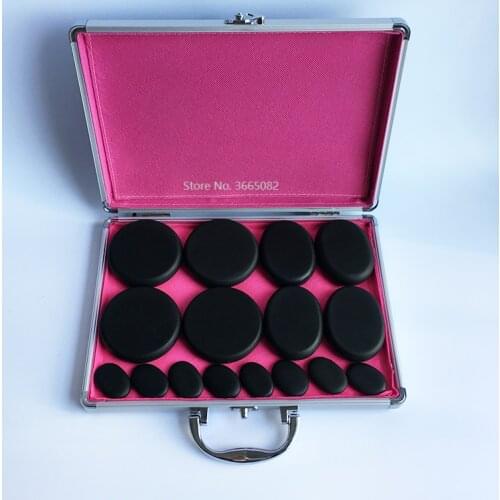 16pcs/set Hot Stone Massage Set Heater Box Relieve Stress Back Pain Health Care Acupressure Lava Basalt Stones for Healthcare