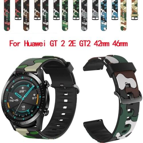 20mm 22mm Silicone Strap for Huawei GT 2 2E GT2 42mm 46mm smart Sport Bracelet WatchBand For Samsung galaxy watch 46mm WristBand