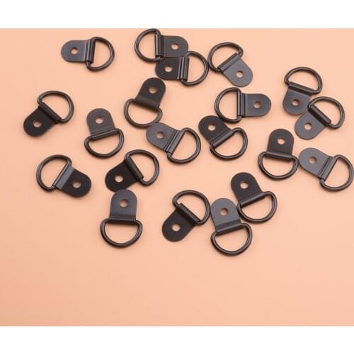 20pcs/Set Black D Shape Tie Down Anchors Lashing Ring for Car Truck Trailer RV Boats