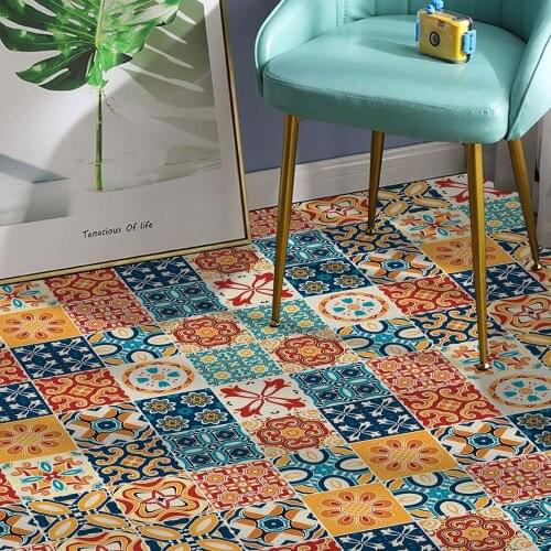 4PCS/lot 30x30cm Baroque DIY Patchwork Carpet For Living Room Bedroom Anti-slip Tile Imitation Rug With Adhesive Card Baby Mats