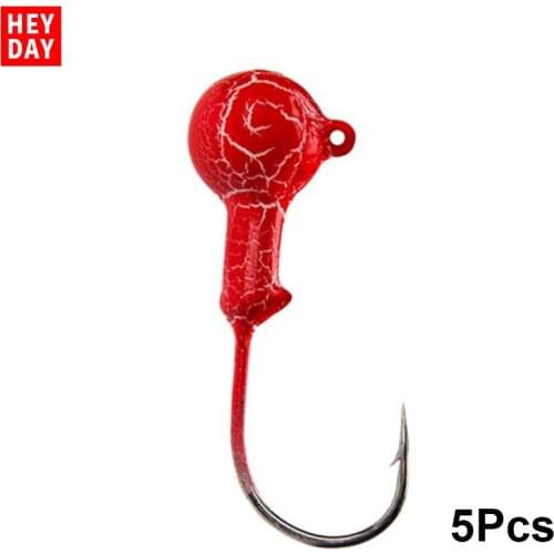 5Pcs Lead Head Fishing Hook For LuYa Shoft Baits Barbed Hook 3.5# 5# 7# 10# 14# Luminescence Fishhook For Ocean Rock Fishing