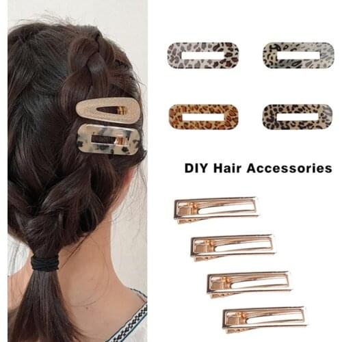 AHB 5pcs DIY Hair Accessories Korea Tin Foil Sequins Hairpins Accessories Gold Clip Women Barrette Hairpin Making Handmade Craft
