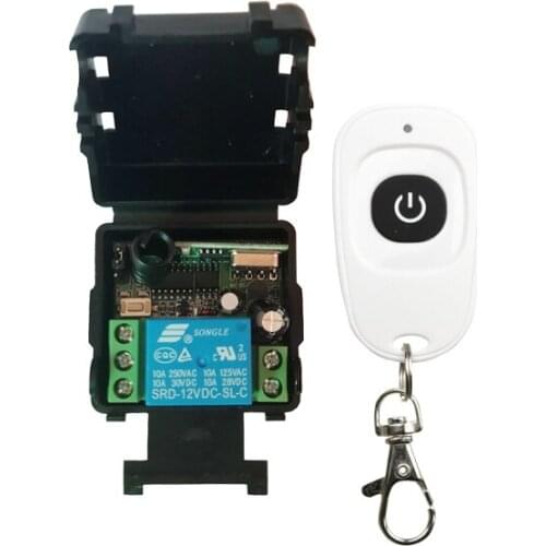 DC12V 24V 1CH Mini Wireless RF Remote Control Light Switch 10A Relay Output Radio Receiver Module+1*Transmitter